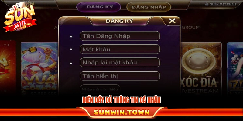Nhập chính xác toàn bộ thông tin cá nhân theo mẫu